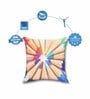 Multicolour Jute Abstract 16x16 inches Cushion Cover (5Pc)