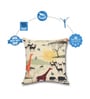 Multicolour Jute Nature 16x16 inches Cushion Cover (5Pc)