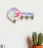 Multicolour Key Shape Digital Printed Wooden Key Holder