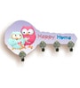 Multicolour Key Shape Digital Printed Wooden Key Holder