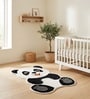Multicolour Lazy Panda 30x25 Inches Anti Skid Shape Rug