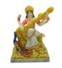 Multicolour Marble Handpainted Goddess Mata Saraswati Idol
