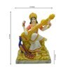 Multicolour Marble Handpainted Goddess Mata Saraswati Idol