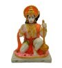 Multicolour Marble Handpainted Lord Hanuman giving blessing Idol