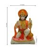 Multicolour Marble Handpainted Lord Hanuman giving blessing Idol