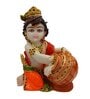 Multicolour Marble Handpainted Lord Krishna Idol Makhan Chor