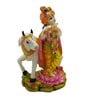 Multicolour Marble Handpainted Lord Krishna Idol with Nandi