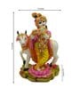 Multicolour Marble Handpainted Lord Krishna Idol with Nandi