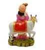 Multicolour Marble Handpainted Lord Krishna Idol with Nandi