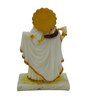 Multicolour Marble Handpainted Radha Krishna Idol with Flute
