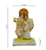 Multicolour Marble Handpainted Radha Krishna Idol with Flute