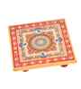 Multicolour Marble Puja Chowki for God Idols