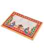 Multicolour Marble Puja Chowki for God Idols