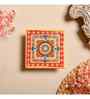 Multicolour Marble Puja Chowki for God Idols