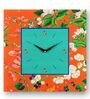 Multicolour MDF Framed Analog Wall Clock with 2 Wooden Panel