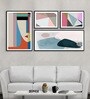 Animationist Multicolour MDF Framed Art Print Set of 4