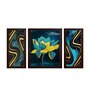 Multicolour MDF Framed Abstract Art Panel Set of 3