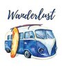 Wanderlust Multicolour MDF Unframed Art Print