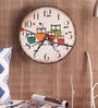 Multicolour Engineered Wood Analog Wall Clock