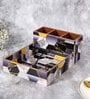 Multicolour MDF Wood Black Hexagon Cutlery Tissue Holder