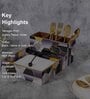 Multicolour MDF Wood Black Hexagon Cutlery Tissue Holder