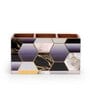 Multicolour MDF Wood Black Hexagon Cutlery Tissue Holder