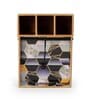 Multicolour MDF Wood Black Hexagon Cutlery Tissue Holder