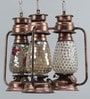 Multicolour Metal and Glass Lantern