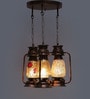 Multicolour Metal and Glass Lantern