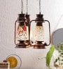 Multicolour Metal and Glass Lantern