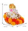 Multicolour Metal and Polyresin Lord Ganesha Idol on Decorative Handcrafted Floral Plate
