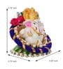 Multicolour Metal and Polyresin Lord Ganesha Idol on Decorative Handcrafted Floral Plate