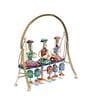 Multicolour Metal Lady Musician Jhula Figurine