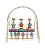 Multicolour Metal Lady Musician Jhula Figurine