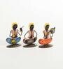 Multicolour Metal Musician Set Of 3 Figurine