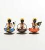 Multicolour Metal Musician Set Of 3 Figurine