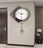 Multicolour Engineered Wood Iron  Pendulum Wall clock