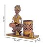Man Light Yellow Metal Pen Stand
