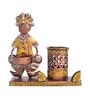 Man Light Yellow Metal Pen Stand