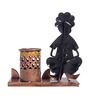 Man Light Yellow Metal Pen Stand