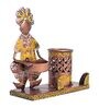 Man Light Yellow Metal Pen Stand
