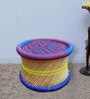 Ethnic Wicker Foot Stool in Blue Colour