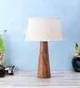 Burnie Multicolour Natural Fiber Shade Night Lamp With Wood Base