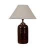Multicolour Natural Fiber Shade Table Lamp With Brown Base