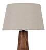 Burnie Multicolour Natural Fiber Shade Night Lamp With Wood Base