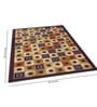 Brown Geometric Polyester 5 ft x 7 ft Machine Made Carpet
