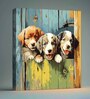 Puppy Canvas Pine Wood 24x24 Art Print
