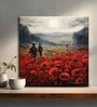 Red Flowers Canvas Pine Wood 24x24 Art Print