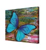 Blue Butterfly Canvas Pine Wood 24x24 Art Print