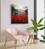 Red Flowers Canvas Pine Wood 24x24 Art Print